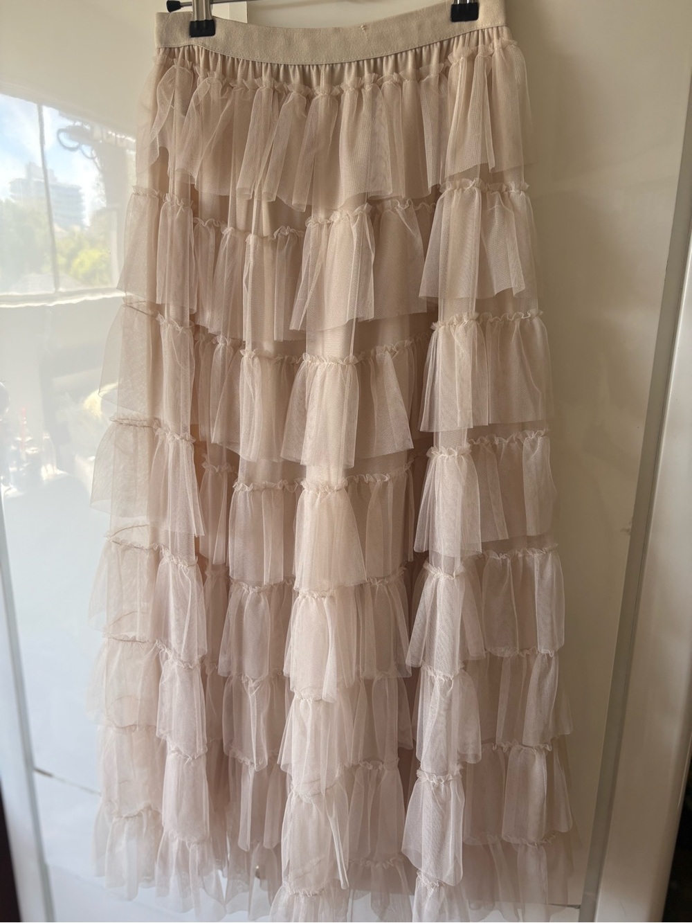 Tiered Tulle Maxi Skirt in Blush - Picture 2 of 3